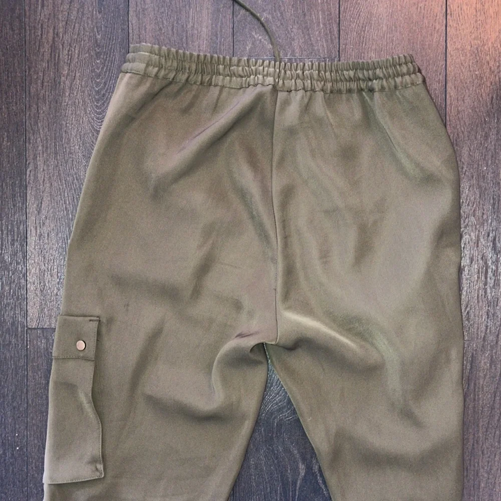 Olive Green Women's Cargo Pants - Picture 3 of 7